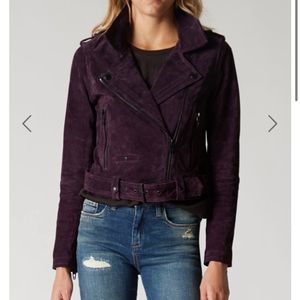 Blanknyc puprple suede moto jacket